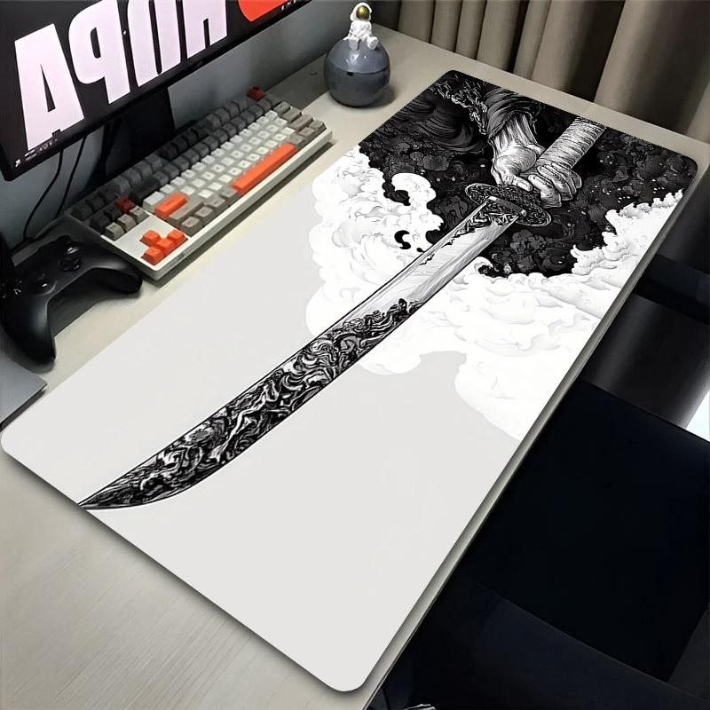 Bubble Sword Wand - Samurai Schwarz Und Weiß Anime Mousepad