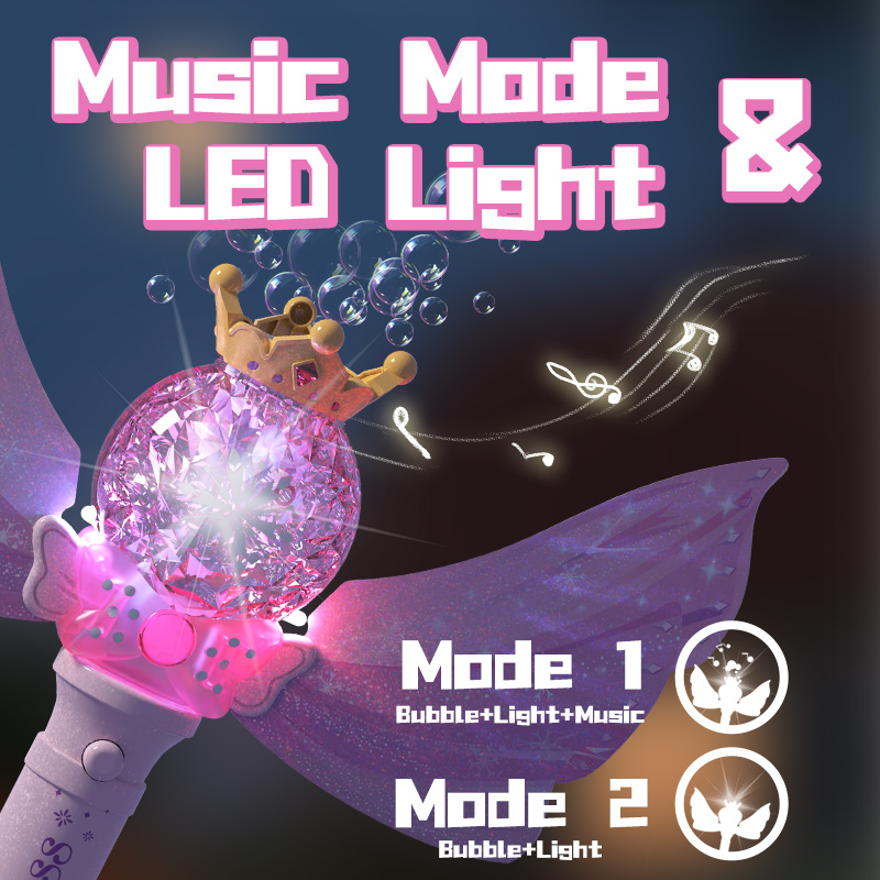 Bubble Sword Wand - Prinzessin Engel Flügel Seifenblasenstab Elektrischer Automatischer