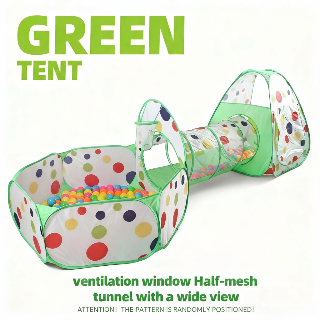 Kids Outdoor Tunnel - Kinderspielzelt, Spielzeug-Bällebad – Spieltunnel – Dreieckszelt,