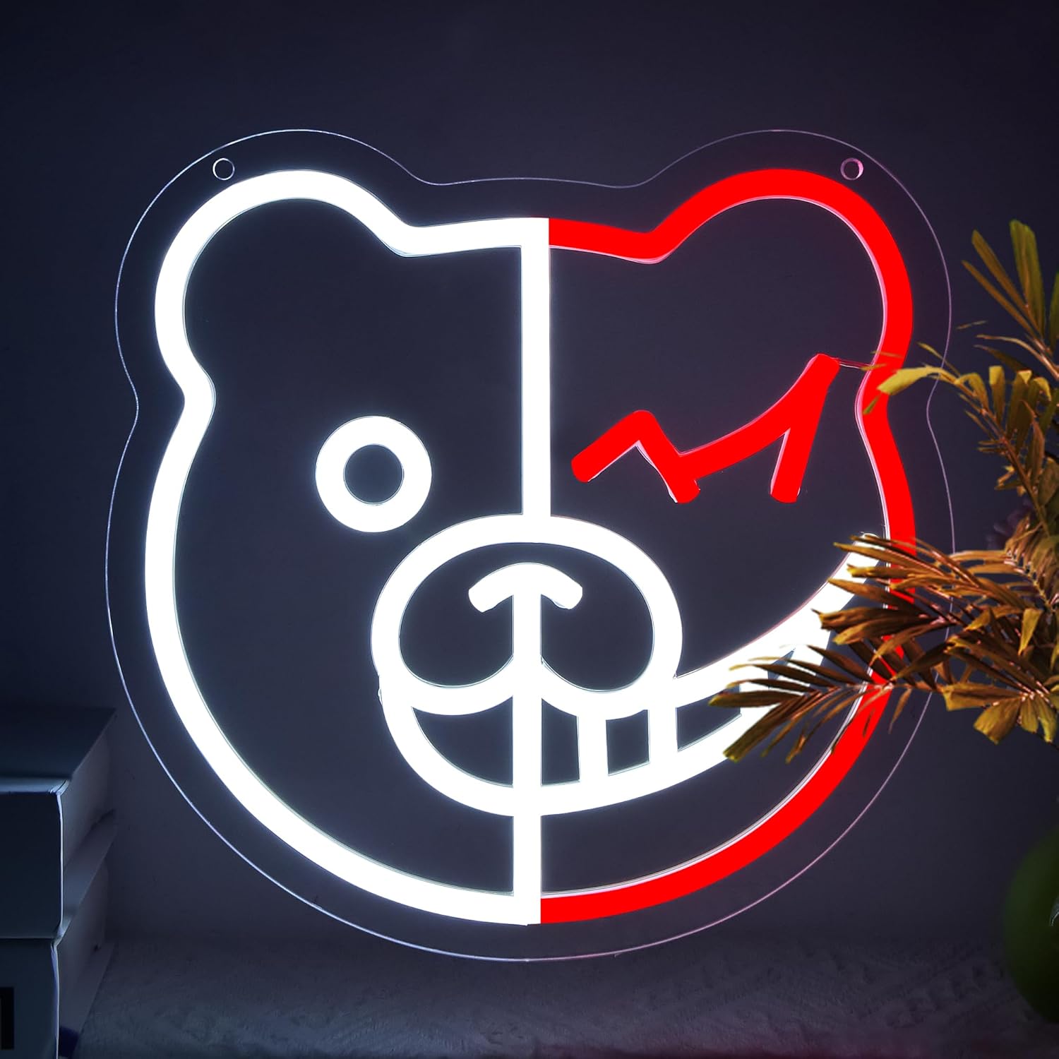 Kids Outdoor Zoo - Bären-Neonschild, Kinderzimmer-Dekoration, USB-betriebenes LED-Licht für Bar,