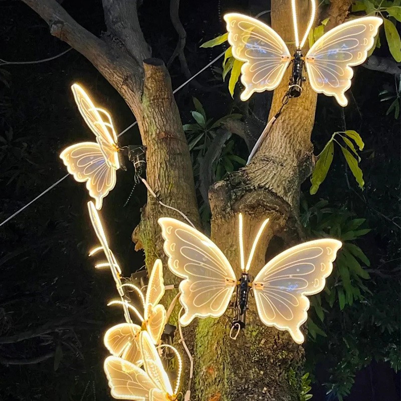 Kids Outdoor Movie Night - Generische Realistische LED-Schmetterlingslichter Wasserdichte Außenbeleuchtung für