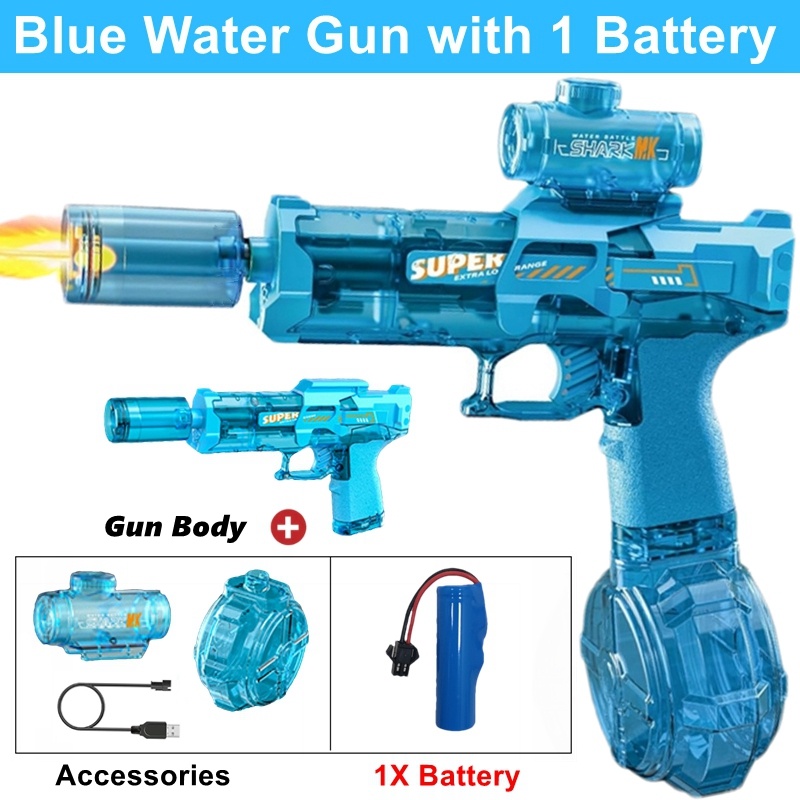 Kids Outdoor Games For Party - Elektrische Wasserpistole - Automatische LED-Licht-Wasserpistole für