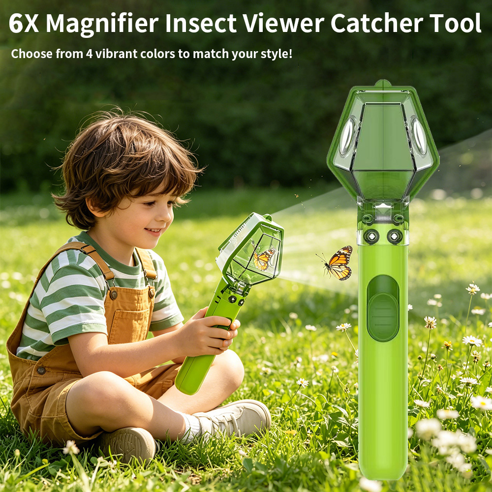 Kids Outdoor Education - 6-fache Vergrößerungslupe für Kinder, Insektenfänger, Klare