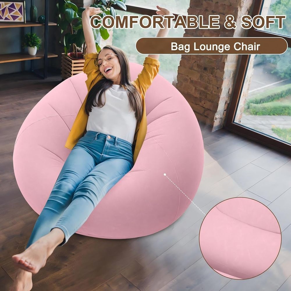 Aufblasbare Sitzsäcke, Rosa |  – Kids Outdoor Loungers Bewertung und Preis