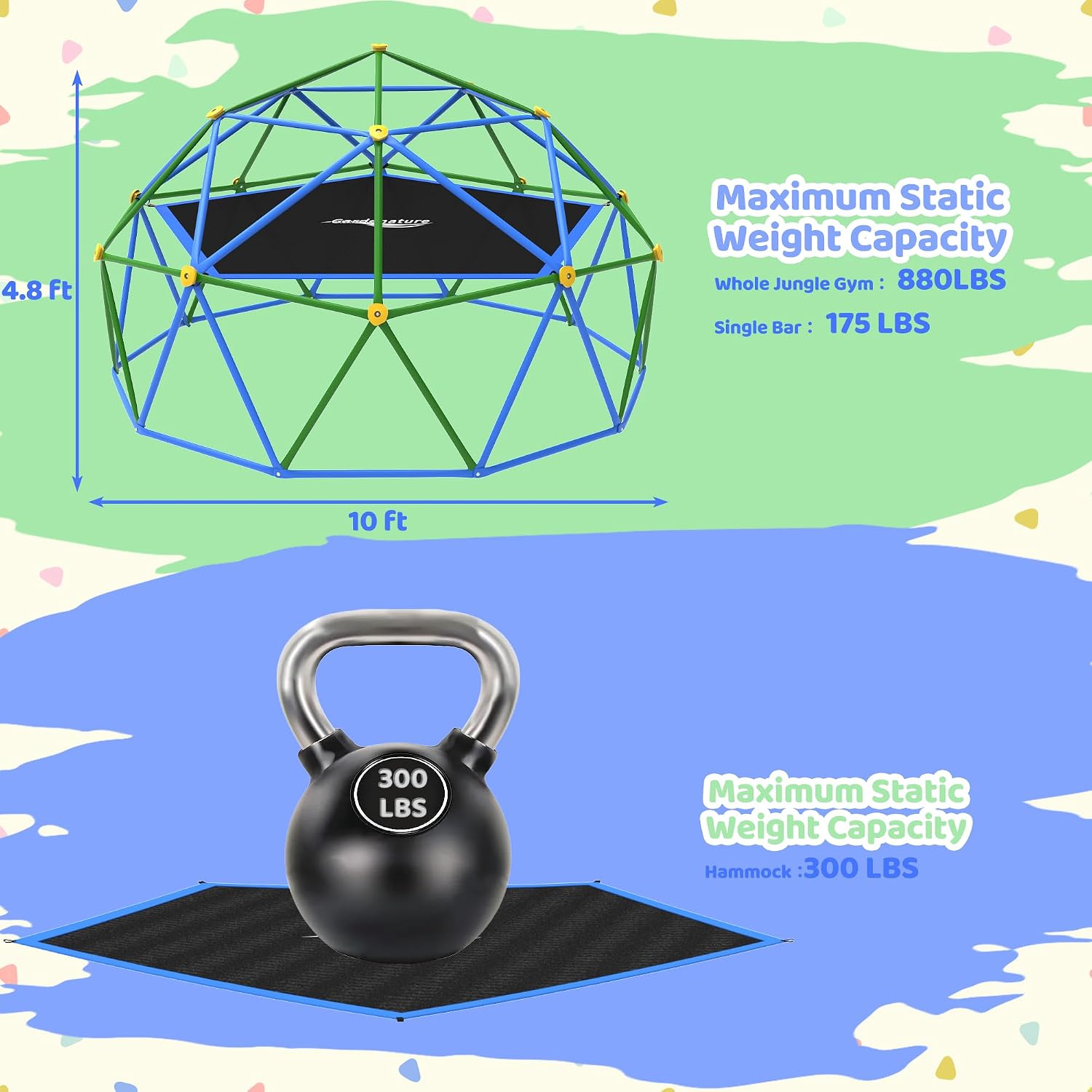 3-Meter-Kletterkuppel mit Häng – Kids Outdoor Dome Climber Bewertung und Preis
