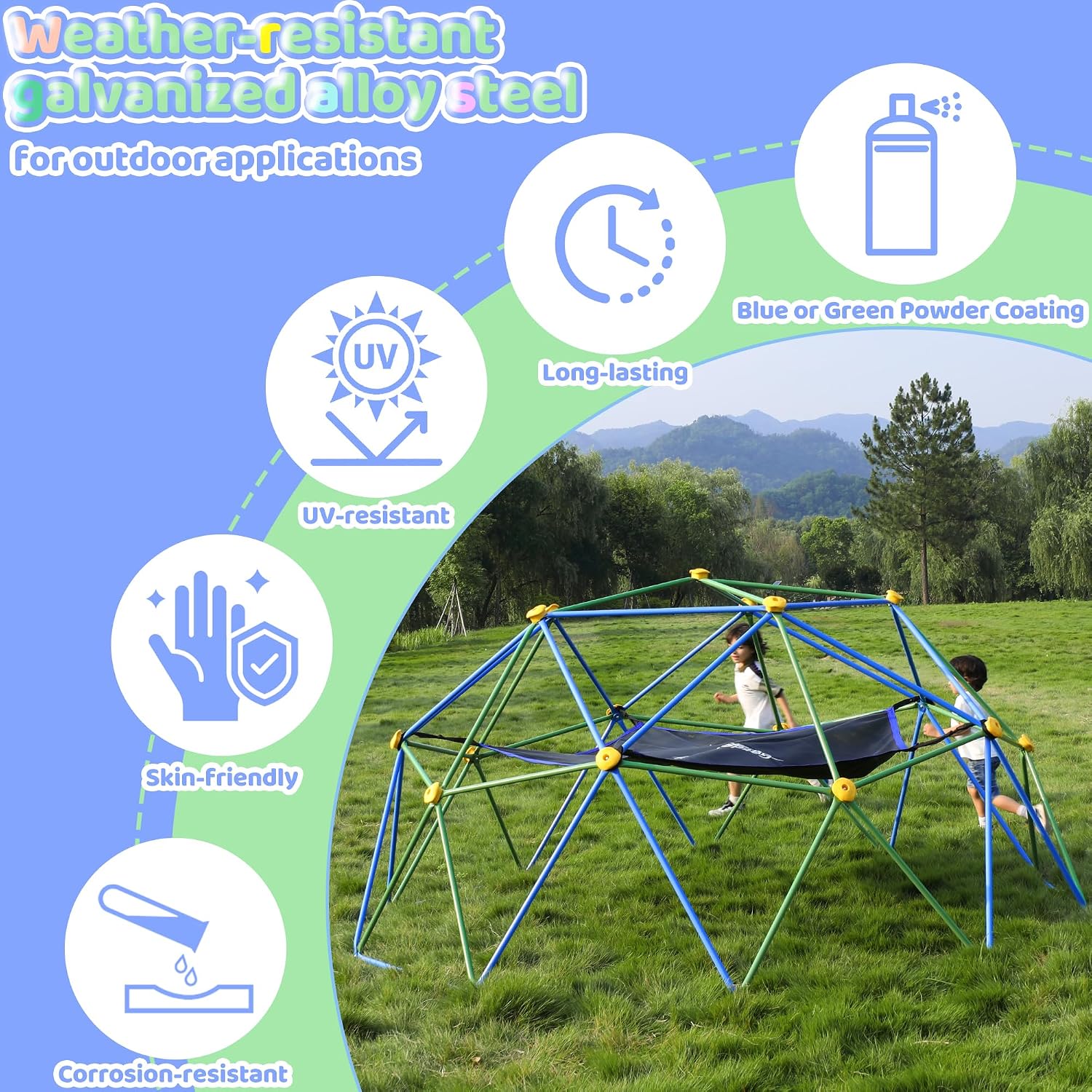 3-Meter-Kletterkuppel mit Häng – Kids Outdoor Dome Climber Bewertung und Preis